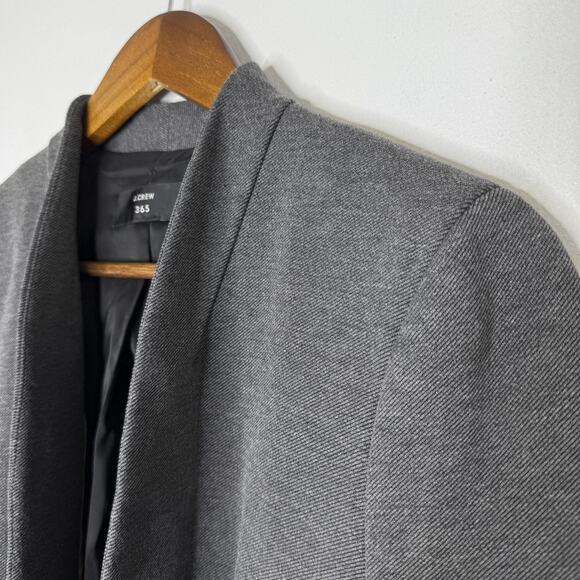 J Crew Blazer Womens 6 Tall Gray 365 Open Front Stretch Work Office Collarless - Picture 2 of 7